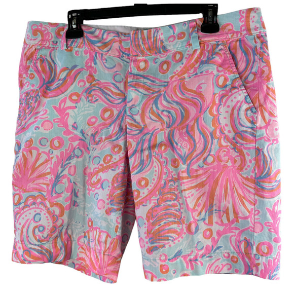 Lilly Pulitzer The Chipper Short Pink Pout Too Much Bubbly Womens Shorts Size 14 - Picture 2 of 10